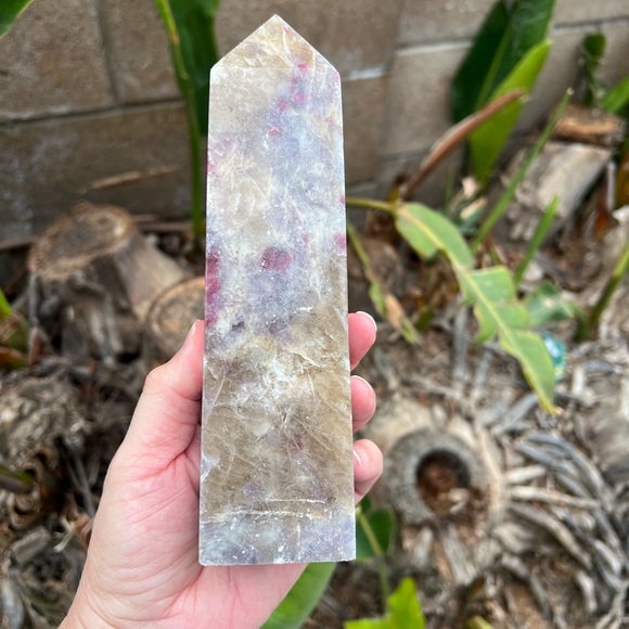 Unicorn Stone Tower with Smokey Quartz and Pink Tourmaline - Picture 10 of 11